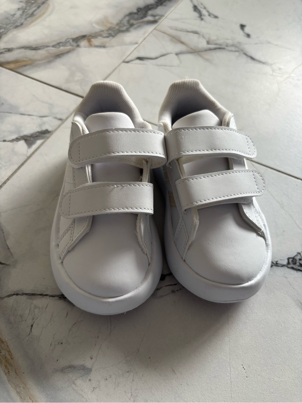 adidas Kids White Velcro Sneakers